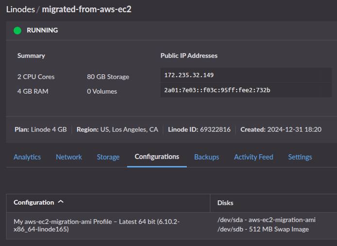 Akamai Cloud Manager showing a new Compute Instance being created from a custom image. Akamai Cloud Manager showing a new Compute Instance being created from a custom image.