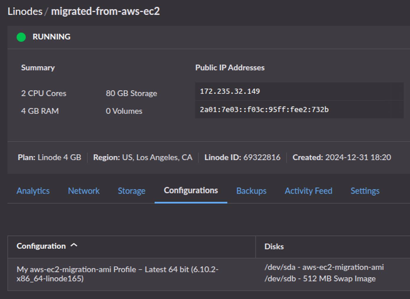 Akamai Cloud Manager showing a new Compute Instance being created from a custom image. Akamai Cloud Manager showing a new Compute Instance being created from a custom image.